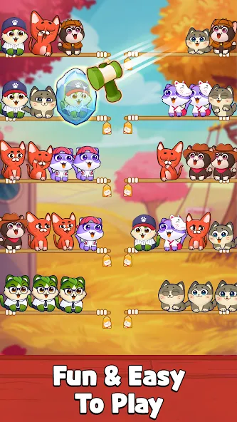 Скачать взломанную Cat Sort Puzzle: Cute Pet Game  [МОД Mega Pack] — последняя версия apk на Андроид screen 4
