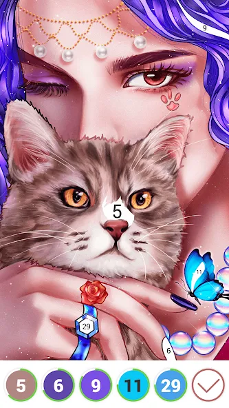 Взломанная Hola Color—Coloring by Number (ола калор)  [МОД Все открыто] — полная версия apk на Андроид screen 1