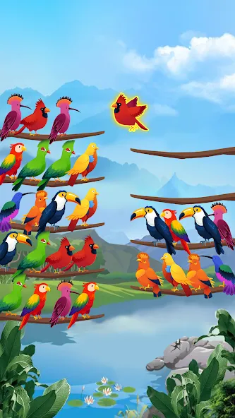 Взломанная Bird Sort — Color Puzzle  [МОД Unlimited Money] — полная версия apk на Андроид screen 1