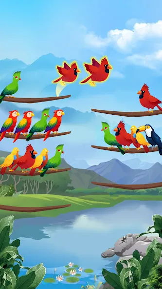 Взломанная Bird Sort — Color Puzzle  [МОД Unlimited Money] — полная версия apk на Андроид screen 2