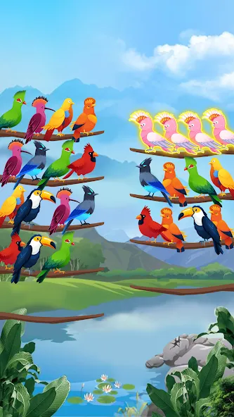 Взломанная Bird Sort — Color Puzzle  [МОД Unlimited Money] — полная версия apk на Андроид screen 3