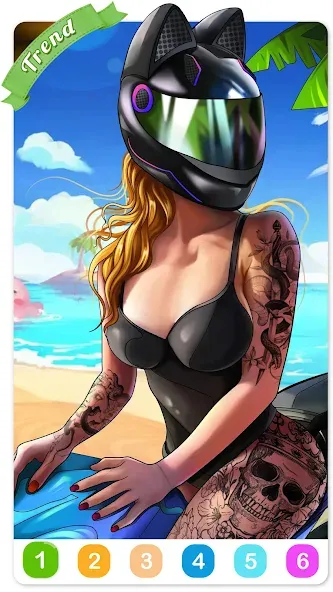 Скачать взломанную Tattoo Coloring games  [МОД Mega Pack] — стабильная версия apk на Андроид screen 1