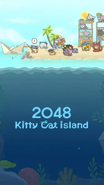 Взломанная 2048 Kitty Cat Island (Остров Кошачьеи Кошки)  [МОД Menu] — полная версия apk на Андроид screen 1