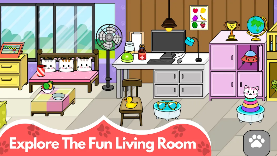 Скачать взлом My Cat Town — Cute Kitty Games  [МОД Много монет] — полная версия apk на Андроид screen 2