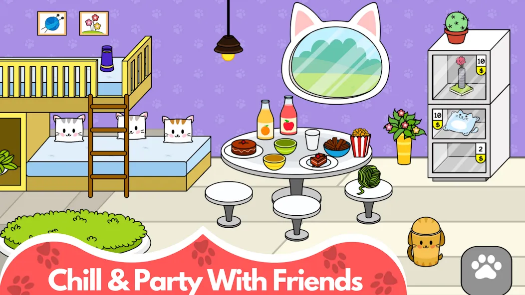 Скачать взлом My Cat Town — Cute Kitty Games  [МОД Много монет] — полная версия apk на Андроид screen 3