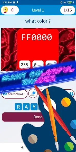 Скачать взломанную Guess the color game  [МОД Бесконечные деньги] — стабильная версия apk на Андроид screen 4