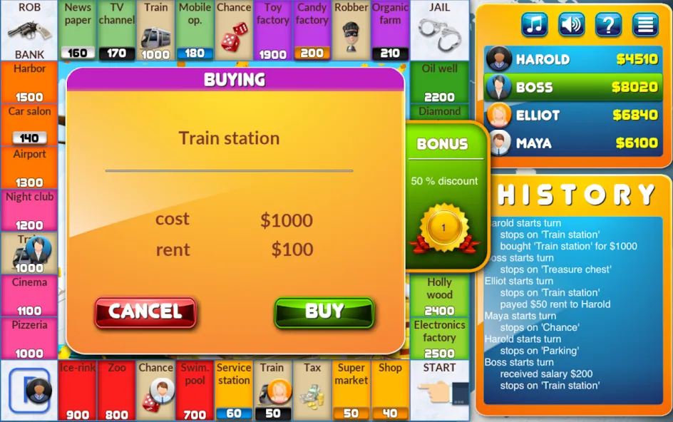 Скачать взломанную CrazyPoly — Business Dice Game (КрейзиПоли)  [МОД Бесконечные монеты] — последняя версия apk на Андроид screen 2