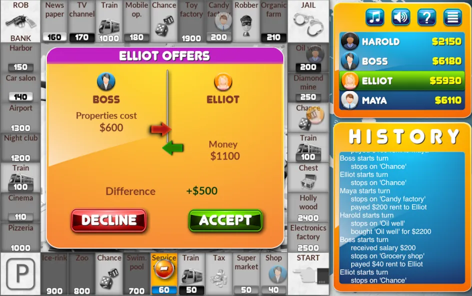 Скачать взломанную CrazyPoly — Business Dice Game (КрейзиПоли)  [МОД Бесконечные монеты] — последняя версия apk на Андроид screen 5