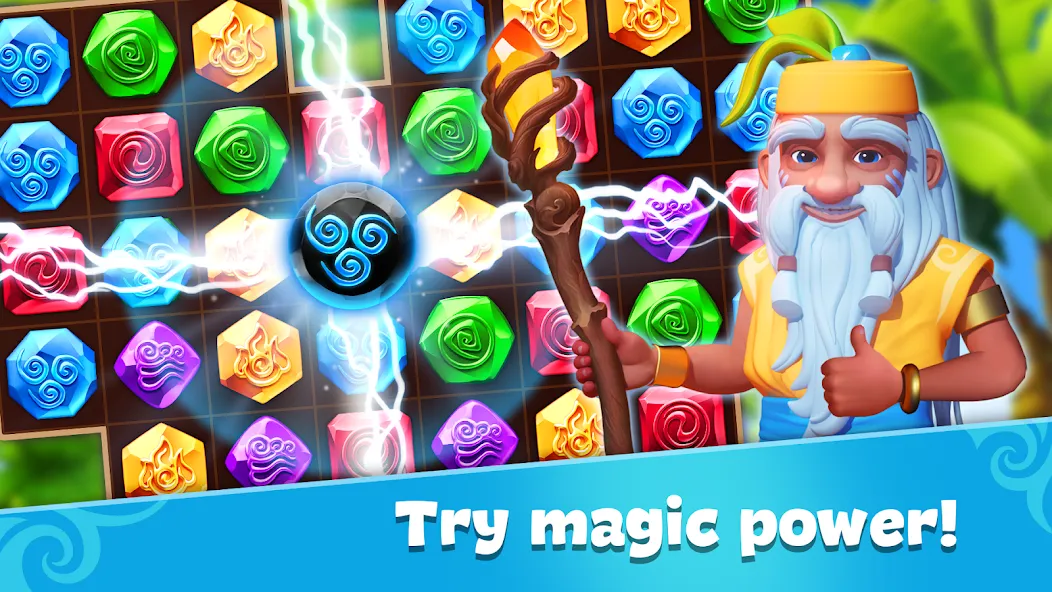 Скачать взломанную Gemmy Lands: Match 3 Games  [МОД Unlocked] — полная версия apk на Андроид screen 1