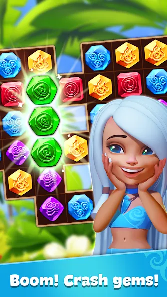 Скачать взломанную Gemmy Lands: Match 3 Games  [МОД Unlocked] — полная версия apk на Андроид screen 3