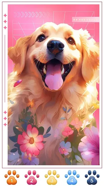 Скачать взломанную Dog Coloring, Color by number  [МОД Unlimited Money] — полная версия apk на Андроид screen 3