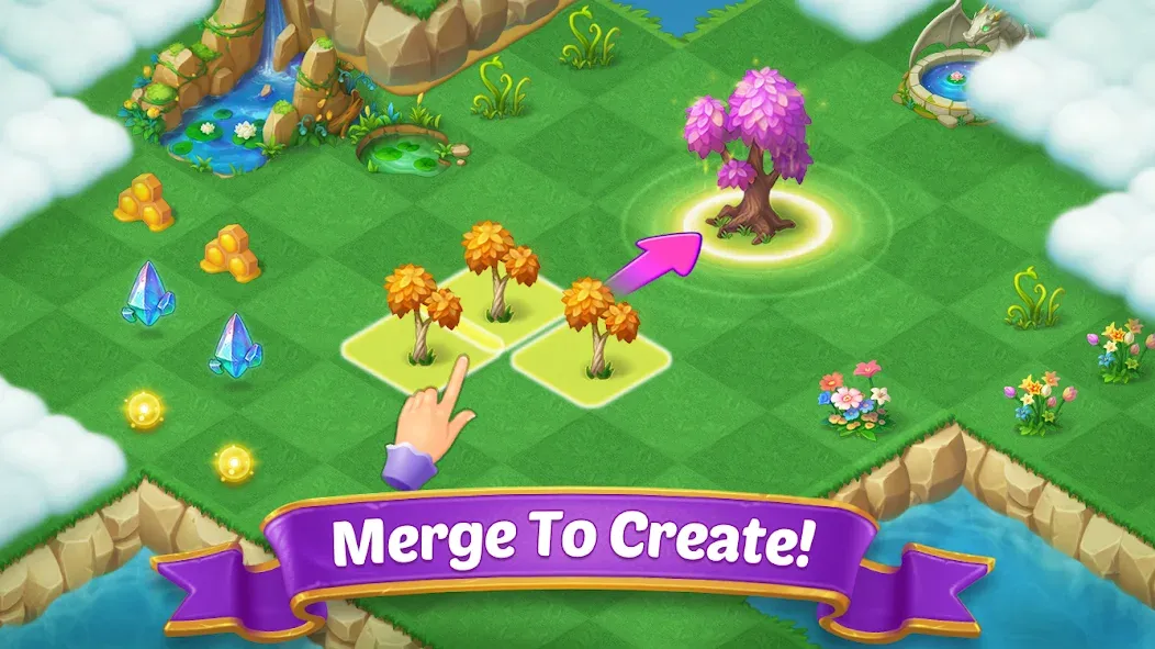 Взломанная Merge Castle: Match 3 Puzzle (Мердж Кастл)  [МОД Unlocked] — полная версия apk на Андроид screen 1