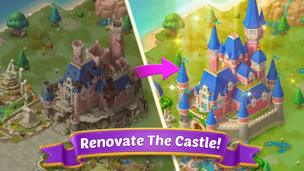 Взломанная Merge Castle: Match 3 Puzzle (Мердж Кастл)  [МОД Unlocked] — полная версия apk на Андроид screen 5