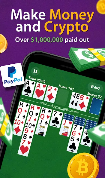 Скачать взлом Solitaire — Make Money  [МОД Menu] — стабильная версия apk на Андроид screen 4