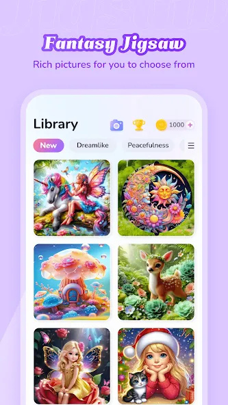 Взломанная Fantasy Jigsaw — HD Puzzle (Фэнтези Пазл)  [МОД Много монет] — полная версия apk на Андроид screen 3