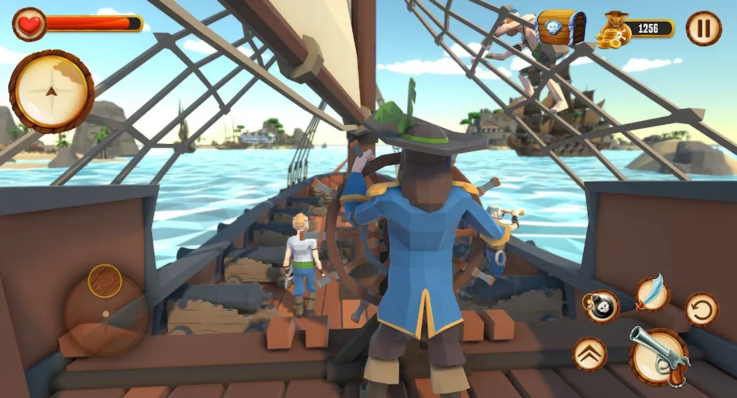 Взломанная Pirate Polygon Caribbean Sea (Пиратская Полигон Карибское море)  [МОД Unlocked] — полная версия apk на Андроид screen 2