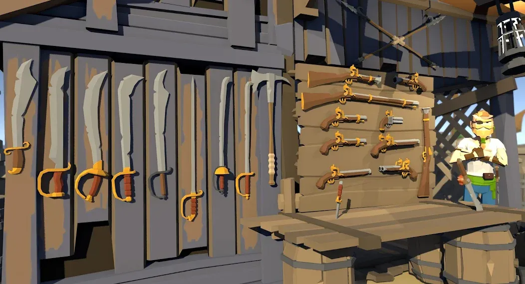 Взломанная Pirate Polygon Caribbean Sea (Пиратская Полигон Карибское море)  [МОД Unlocked] — полная версия apk на Андроид screen 3